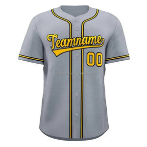 Maillots de baseball pour hommes OEM, chemises boutonnées à manches courtes, style hipster, hip hop, uniformes sportifs, maillots de baseball personnalisés - Product Image 1