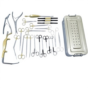 Ensemble d'instruments de chirurgie plastique manuels en acier inoxydable pour lifting du visage et des sourcils, ciseaux, râpes, pinces, 25 pièces - Product Image 1