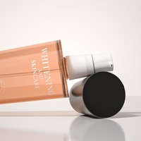 Emballage cosmétique haut de gamme pour soins de la peau, pots en verre cylindriques pour crème, impression sérigraphique pour lotion pour le visage, bouteilles d'eau