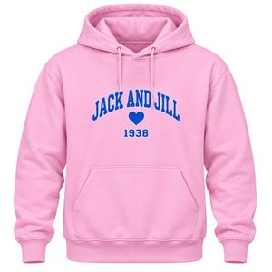 เสื้อฮู้ดปักลาย Pink Jack and Jill ปี 1938 แขนยาว มีเชือกผูกฮู้ด กระเป๋าจิงโจ้ สไตล์ลำลอง - Product Image 1