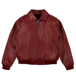 Chaqueta de Motociclista de Cuero Sintético PU para Hombre con Logotipo Grabado Personalizado, Chaqueta de Cuero Genuino con Patrón Universitario, Chaqueta de Invierno - Product Image 1