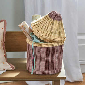 New Design Rattan Pencil Kid Basket Wicker Basket Collection For Nursery Teen Storage Custom Size From Vietnam Supplier - Product Image 1