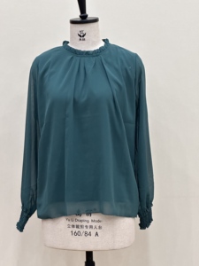 YiXin 2026 Camicette in <span class=keywords><strong>Raso</strong></span> da <span class=keywords><strong>Donna</strong></span> Eleganti Top Coreani con Collo Alto in Pizzo Taglie Forti Traspiranti Maniche Lunghe Larghe in Chiffon S-3XL - Product Image 2