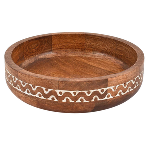 Tazón de madera natural de estilo primitivo, nuevo, para regalo, decoración de interiores, tazón para frutas, tazón para fideos, tazón para ensalada, para vajilla de hotel - Product Image 3