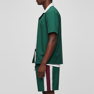 Conjunto Deportivo de 2 Piezas, Ligero, de Algodón, Color Sólido, Estilo Urbano, de Alta Calidad, con Cierre de Cordón, Cortavientos y Pantalones Cortos - Product Image 2