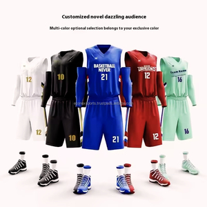 Maillot de basket-ball personnalisé pour hommes, uniforme respirant imprimé par sublimation, ensembles de vêtements de basket-ball OEM de grande taille - Product Image 5