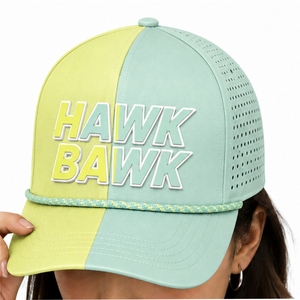 Unisex Front Rope Golf Hat Custom Embroidery Breathable Back Panels Curved Brim Adjustable Back Closure Clean Stitching Hat - Product Image 5