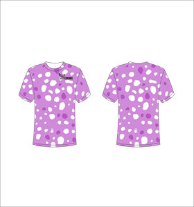 T-shirt à manches courtes pour homme, motif à pois violets, respirant, coupe classique, col rond, vêtement décontracté - Product Image 1