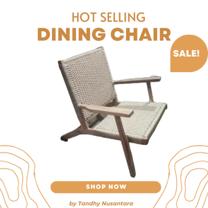 Chaise en osier en rotin pour usage extérieur et intérieur Chaise de salle à manger avec rotin et cadre en bois Meubles de haute qualité - Product Image 6