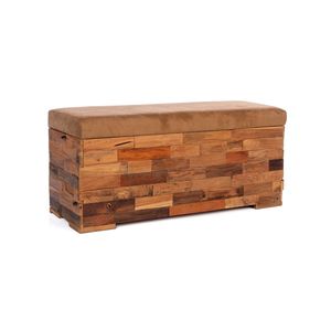 Otomana de madera contemporánea para el hogar, oficina y sala de estar, cocina reciclada, dormitorio, comedor y muebles de almacenamiento para niños - Product Image 1