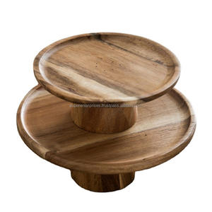 Natural Wood with Natural Colored Design <b>Cake</b> Stand With Single Tier Shiny Finishing & Design Wooden <b>Cake</b> <b>Tools</b> With Multiple - Product Image 1