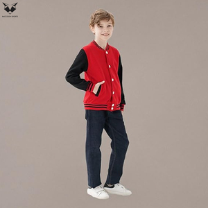Veste de baseball esthétique pour enfants, avec manches en laine, blouson bomber haut de gamme, uniforme scolaire, vêtement d'extérieur - Product Image 6