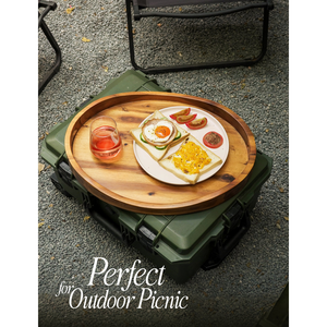 Plateau de rangement en bois élégant fait main pour la présentation à table, le service du café, la décoration et les applications hôtelières - Product Image 5