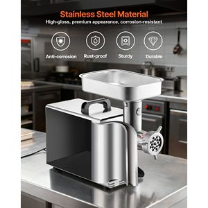 Picadora de Carne Eléctrica Comercial de Acero Inoxidable con Capacidad de 21 Lbs/Min, Cuchilla y Plato de Molienda para Hacer Salchichas - Product Image 5