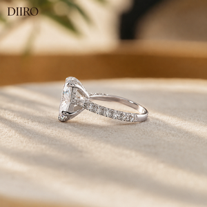 Pear Cut <b>Moissanite</b> Engagement Ring 18K White Gold Plated Prong Setting Classic Women's Wedding Band <b>Jewelry</b> - Product Image 4