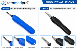 Couteau de découpe pour moules à cire de bijouterie avec manche BP n° 3 et Non. 4 poignées en nylon de 4 pouces ZetomedPro - Product Image 3