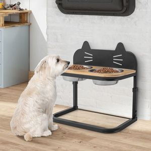 Dual Stainless Steel Bowls Elevated Pet <b>Feeder</b> for Small and Medium <b>Cats</b> and Dogs - Product Image 3