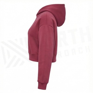 Sudadera con Capucha para Mujer, Estilo Moderno, Corta, Ligera, Manga Larga, Corte Casual, para Uso Diario, Compras, Fitness - Product Image 3