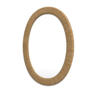 Espejo de pared plano tejido de ratán para fines decorativos de baño o dormitorio - Product Image 6