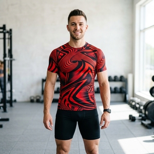 Camiseta de Compresión Deportiva para Hombre, Manga Corta, Personalizada, para Fitness, Running, Gimnasio, Ropa Deportiva - Product Image 4