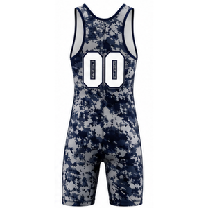 Singlet de Lucha Sublimado Azul Marino para Hombre, Uniforme Deportivo de Poliéster Ligero para Lucha, Ropa Deportiva de Entrenamiento - Product Image 3