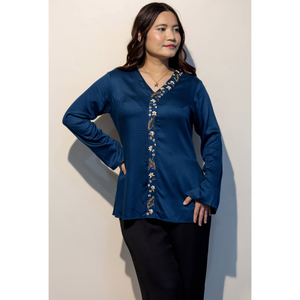 Camisa Premium de Algodón Giza Azul PAMELA para Mujer, Blusa Elegante para Oficina, Proveedor Mayorista - Product Image 3