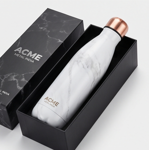 Bouteille d'eau en cuivre à imprimé marbre blanc classique de qualité supérieure, écologique pour un usage quotidien, école, bureau, fitness, extérieur, voyage et cadeau - Product Image 4