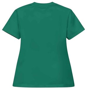 Unisex Teal <b>Scrub</b> <b>Top</b> Short Sleeve Woven Cotton Hospital Uniform Blouse with Needle Detection - Product Image 4