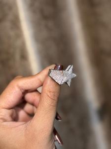 Luxury Iced Out Star <b>Ring</b> With Moissanite Stones Hip Hop <b>Statement</b> <b>Ring</b> For Women Men Shiny Bling Party Jewelry Gift Idea - Product Image 2