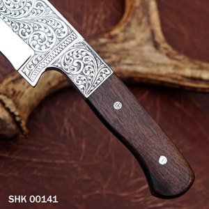 Couteau de chasse artisanal en acier D2, couteau de collection, couteau Tanto, gravé sur mesure, étui personnalisé, cadeau pour père, frère. - Product Image 6