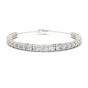 14k White <b>Gold</b> Lab Grown Diamond Rhodium <b>Plated</b> Luxury Imperial Eternity Tennis Bracelet - Product Image 1