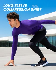 Quick Dry Spandex Nylon Rash Guard <b>Men</b> Compression Shirt <b>Turtle</b> <b>Neck</b> Long Sleeve MMA Rash Guard For Gym Training Running Cycling - Product Image 5