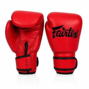 ถุงมือชกมวย Fairtex หนังแท้สีแดง สำหรับฝึกซ้อมมวยไทยและคิกบ็อกซิ่ง ผลิตโดยผู้ผลิตชั้นนำ รับผลิตตามแบบที่ต้องการ - Product Image 1
