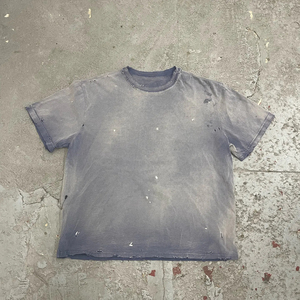 T-shirt Streetwear Hip Hop délavé pour homme en coton, style vintage, avec logo personnalisé imprimé, vente en gros de t-shirts délavés - Product Image 4