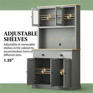 Gray Vertical Cutlery <b>Storage</b> Cabinet for <b>Kitchen</b> Organization - Product Image 4