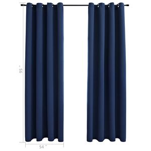 Cortinas Opacas de Tela Azul Marino de 54"x95" con Anillas, Juego de 2 Piezas - Product Image 6