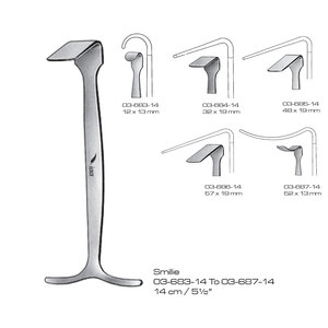 Retractor Ortopédico Smillie de 14 cm, Manual, de Acero Inoxidable, Instrumento Quirúrgico Clase I, para Uso Hospitalario y Clínico, con Certificación CE - Product Image 1