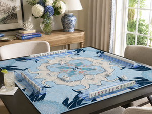 Tapis de Mahjong pliable moderne américain Blue Crane au design original, 33x33 pouces, 3 mm, avec dos antidérapant en caoutchouc, tapis de table imprimé sur mesure - Product Image 3