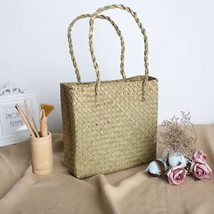 Sac à bandoulière réutilisable en jonc de mer écologique, vente en gros, bonne qualité, sacs fourre-tout pour femmes en jonc de mer - Product Image 4