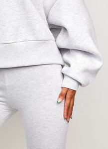 Sudadera Oversize para Mujer con Cuello Alto Simulado, Diseño de Hombros Caídos, Manga Larga, Estilo Básico, Color Liso, Ajuste Holgado, Casual, Otoño - Product Image 4