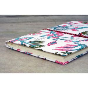 Diarios hechos a mano con tapas duras de papel estampado de algodón con diseño floral y hojas para regalo de mujer - Product Image 4