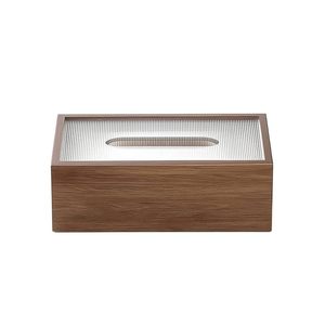 Modern Wooden Tissue Dispenser with Acrylic Lid Multi-Purpose Rectangular Napkin Holder for Home & Office Decor - Product Image 3