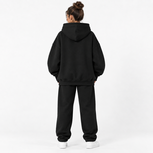 Hoodie oversize côtelé pour femme avec poignets côtelés, style athleisure, logo personnalisé, fournisseur de vêtements, fabrication en usine - Product Image 4