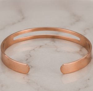 Bracelet manchette ouvert en cuivre pur, à découpe parallèle, design raffiné, cadeau promotionnel original - Product Image 5