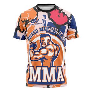 OEM/ODM Custom Logo Sublimation Printing Stretchy Compression Rashguard <b>Short</b> Sleeve Training Muay Thai Set Spandex/<b>Polyester</b> - Product Image 2