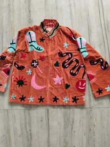 Boho Floral <b>Velvet</b> Suzani <b>Jacket</b> <b>Women</b> Handmade Embroidered Ethnic Winter Coat Indian Designer Handwork Wholesale Supplier <b>Women</b> - Product Image 2