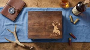 Personalized Embossed Letter Wooden Gift <b>Box</b>-Eco-Friendly Durable Rustic Groomsman <b>Keepsake</b> Christmas Gift <b>Box</b> - Product Image 1