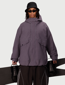 Veste de ski imperméable pour homme, couleur violet poussiéreux, à capuche, réfléchissante, en nylon thermique, pour snowboard, vêtements de ski d'extérieur - Product Image 4