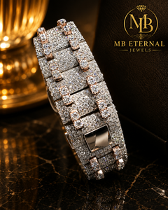 MB ETERNAL JEWELS นาฬิกาควอทซ์ทรงสี่เหลี่ยมประดับเพชร 30 มม. คริสตัลแซฟไฟร์ ตัวเลขโรมัน อนาล็อก นาฬิกาหรูสำหรับผู้หญิง - Product Image 3