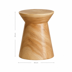 Luxe Solid Teak Hourglass Stool Natural Finish Modern <b>Rustic</b> Design Premium Teak Wood Durable <b>Side</b> <b>Table</b> Hotel Decor Bestseller - Product Image 2